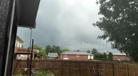 Tornado captured in Maryland: ground and drone perspectives
