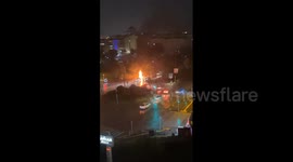 Turkey: Motorcycle Catches Fire Due To Lightning Strike During Storm In Ankara