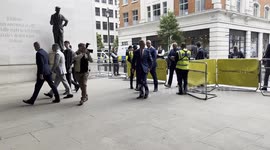 Nigel Farage arrives at BBC ahead of general election debate