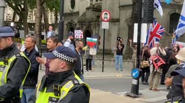 Pro-Palestine and pro-Israel protesters face off in huge pro-Palestine march in central London