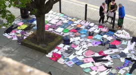 Poignant Children's Clothes Memorial represents children killed in the Israel-Gaza conflict