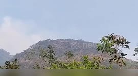 Mexico: Helicopter Water Drop on Wildfire
