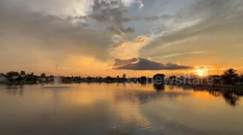 Majestic Lakeside Sunset in Florida