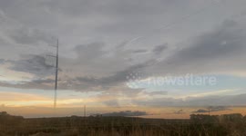Structure and rotating storm with a tornado warning