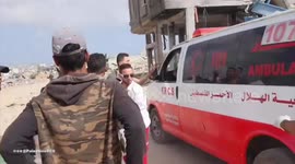 Gaza: Palestine Red Crescent ambulance teams transported four martyrs and four injuries