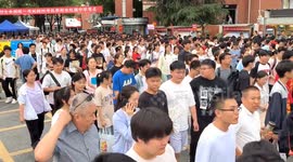 China: Students walk out of the exam hall