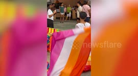 Locals join colourful LGBT pride march through town in the Philippines