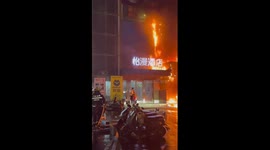 Food delivery rider stunned to find customer's hotel on fire
