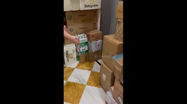Husband makes 'parcel wall' after wife's shopping spree