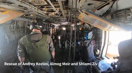 Gaza: Footage from the underbelly of the helicopter, from the rescue of Shlomi Ziv, Andrey Kozlov, and Almog Meir Jan from the Gaza Strip