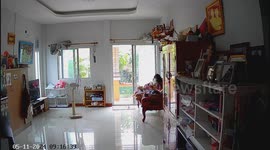 Electric fan overspins and sends debris hurtling towards two girls