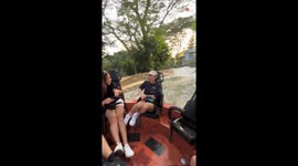 Wild boat ride turns an amusement park trip upside down