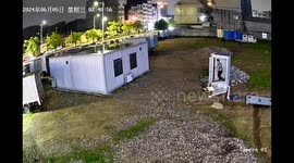 Frisky couple that snuck into toilet on construction site left embarrassed after loo collapses