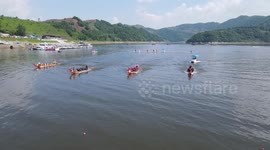 12th Chinese University Dragon Boat Championship held in China's Jilin