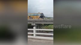 Passengers chase out-of-control bus with failed brakes as it rolls away