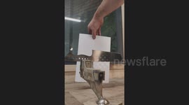 Newsflare Edit - Testing the sharpness of my handmade kitchen knife on a thin piece of paper.