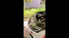 Driver saves kitten stuck in her car engine