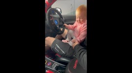 Dad Revs His Car for His Daughter