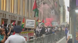 US: Anti-Israel Demonstrators Protest Outside Nova Music Festival Exhibition In NYC 5