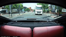 Close call as motorist slams brakes to avoid hitting schoolgirls running across road in Cardiff