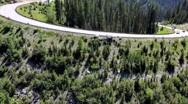 Before-and-after aerial footage shows landslide damage on Wyoming highway