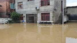 China: Liangjiang River Water Level Reaches The First Floor in Qiandongnan