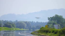 Fighter jet lands on highway in Switzerland
