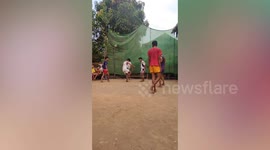 Burmese Sepak Takraw players show off their skills