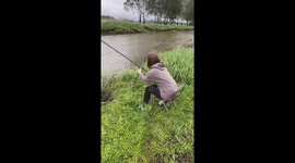 Fisher Gets Muddy But Saves Catch