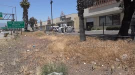 USA: San Bernardino Car Flies Off Freeway and Rolls Over