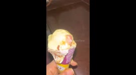 Doctor horrified by huge FINGER poking out of his ice cream cone
