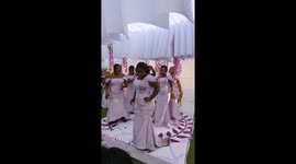 Wig mishap: wedding reception laughter