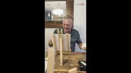 Dad can't stop laughing after fumbling wife's portrait