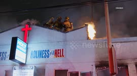 USA: Church Fire in Chesterfield Square, LA