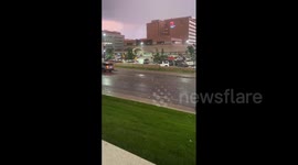 US: Large Hail Pummels Omaha, Nebraska