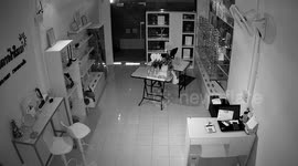 Optician's glass door suddenly shatters in the middle of the night