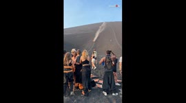 '71 km/hr CRASH!' - Volcano-boarding adventure turns into a harrowing game of 'Dodge the Surfer'