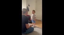 Little boy's excursion into the world of make-believe linguistics