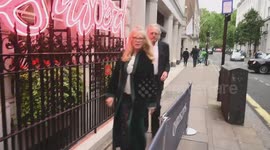 Pattie Boyd arrives at the  PV of the Vivienne Westwood: the personal collection