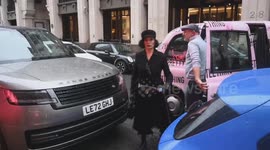 Bianca Jagger arrives at the  PV of the Vivienne Westwood: the personal collection