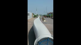 Chinese city renovates roads to facilitate transportation of wind turbine blades