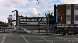 7 years after the Grenfell Tower fire advertising signs show how unhappy the community still is about the tragedy.