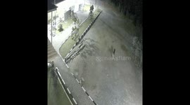 Sumatran tiger caught on CCTV entering mosque grounds in Indonesia