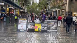 Animal rights activists protest against slaughterhouses in Sydney, Australia