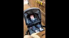 Baby FLABBERGASTED beyond belief upon seeing a goat for the first time in his wee life