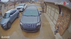 Security Camera catches woman getting a cold serving of 'Instant Karma'