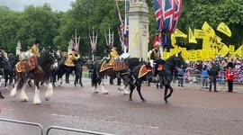 Horses get agitated and refuse to march in the Trooping the Colour parade