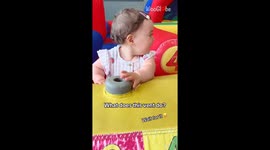 Little girl becomes a power ballad princess in the soft play center