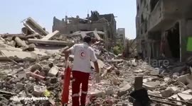 Gaza: Palestine Red Crescent ambulance crews in the northern Gaza Strip transported a martyr and an injured person