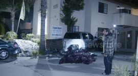 USA: Azusa Hit and Run Suspect Crashes into Parked Car and Apartment Complex